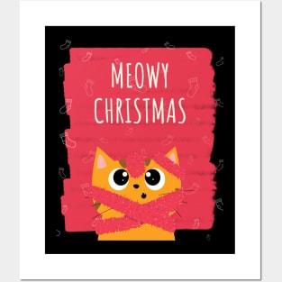 meowy christmas Posters and Art